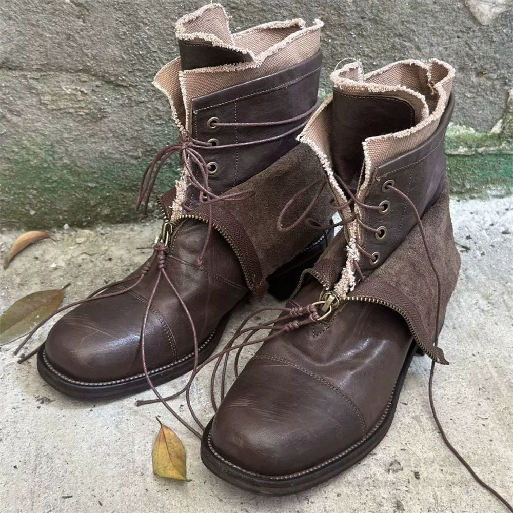 Men'S Shoes Increase Height - 트렌디한 두꺼운 밑창의 고급 남성용 부츠,