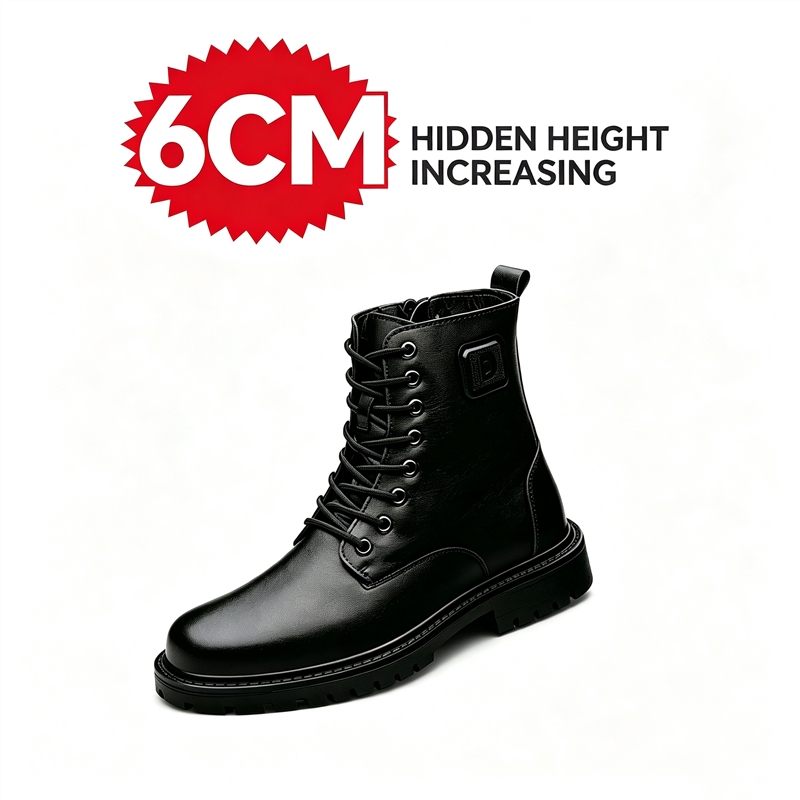 남성용 6cm 키높이 가죽 부츠 겨울 플리스 안감 따뜻 - Men'S Shoes With Height Increase 리뷰 및 가격