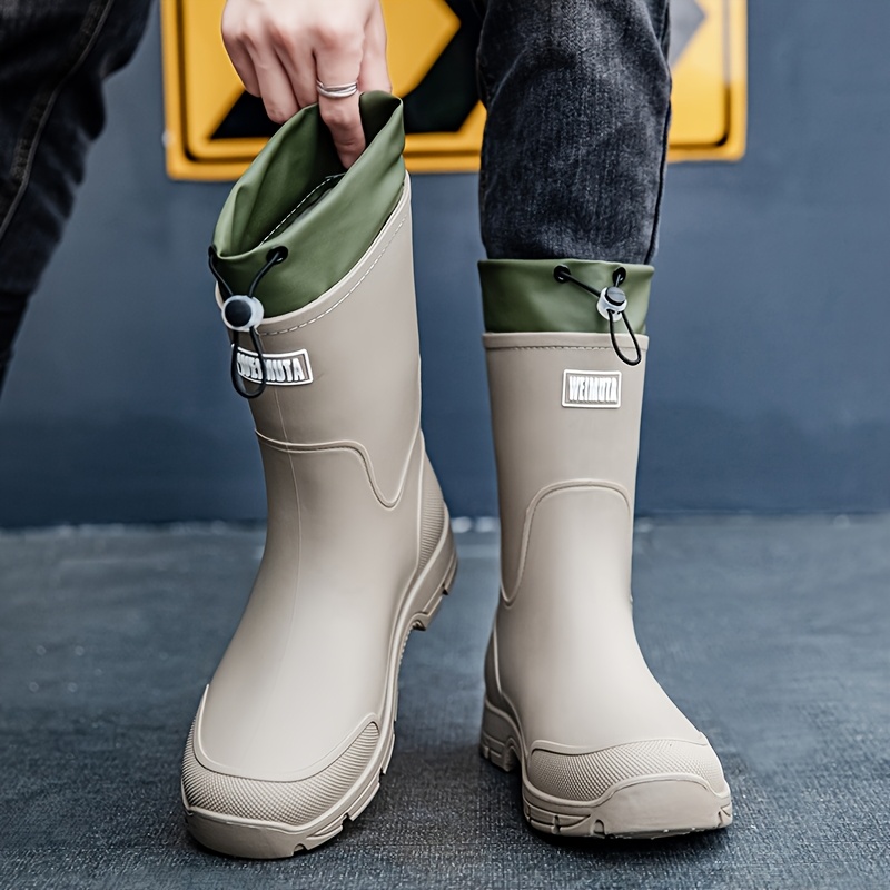 남성용 방수 레인 부츠 미드 카프 슬립온 신발 두꺼운  - Men'S Shoes Water Resistant 리뷰 및 가격